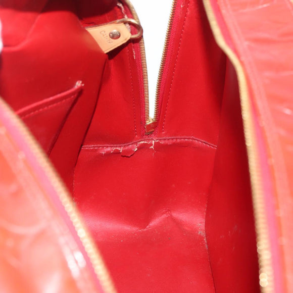 LOUIS VUITTON Monogram Vernis Sutton Hand Bag Red Rouge M91080 LV Auth bs34724