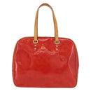 LOUIS VUITTON Monogram Vernis Sutton Hand Bag Red Rouge M91080 LV Auth bs34724-2