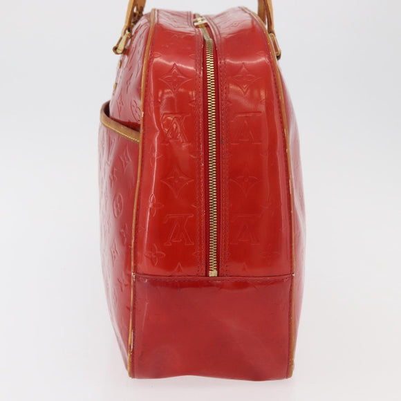 LOUIS VUITTON Monogram Vernis Sutton Hand Bag Red Rouge M91080 LV Auth bs34724