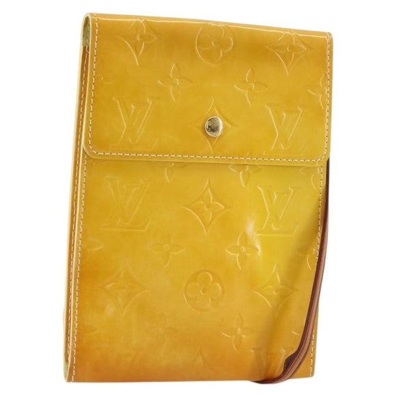 LOUIS VUITTON Monogram Vernis Kenmare Pouch Lime Yellow M91062 LV Auth bs34726A