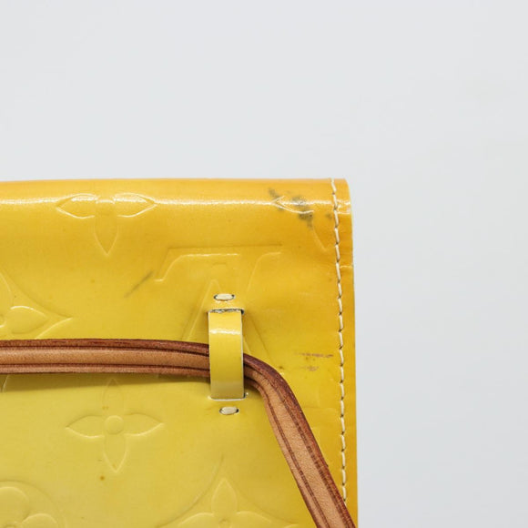 LOUIS VUITTON Monogram Vernis Kenmare Pouch Lime Yellow M91062 LV Auth bs34726A