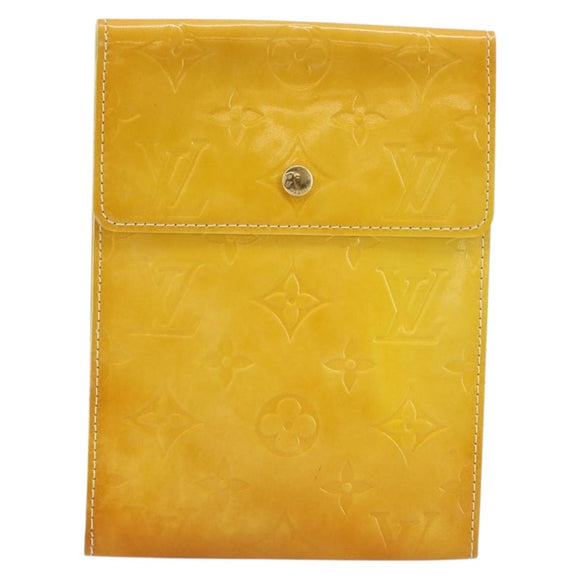 LOUIS VUITTON Monogram Vernis Kenmare Pouch Lime Yellow M91062 LV Auth bs34726A