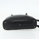 GUCCI Bamboo Hand Bag Leather 2 Set Black Gold 000 1448 0289 Auth bs34727-5