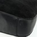 GUCCI Bamboo Hand Bag Suede 2way Black Gold 001 1014 1577 Auth bs34728-10