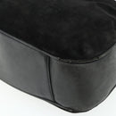 GUCCI Bamboo Hand Bag Suede 2way Black Gold 001 1014 1577 Auth bs34728-16