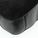 GUCCI Bamboo Hand Bag Suede 2way Black Gold 001 1014 1577 Auth bs34728-17