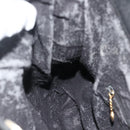 GUCCI Bamboo Hand Bag Suede 2way Black Gold 001 1014 1577 Auth bs34728-20