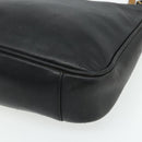 GUCCI Bamboo Shoulder Bag Leather 2way Black Gold Auth bs34729-12