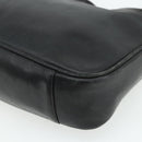 GUCCI Bamboo Shoulder Bag Leather 2way Black Gold Auth bs34729-14