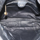 GUCCI Bamboo Shoulder Bag Leather 2way Black Gold Auth bs34729-17