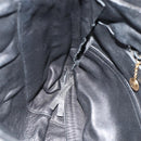 GUCCI Bamboo Shoulder Bag Leather 2way Black Gold Auth bs34729-19