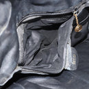 GUCCI Bamboo Shoulder Bag Leather 2way Black Gold Auth bs34729-21