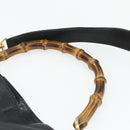 GUCCI Bamboo Shoulder Bag Leather 2way Black Gold Auth bs34729-8