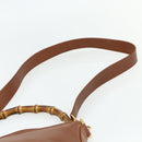 GUCCI Bamboo Hand Bag Leather 2way Brown Gold 001 2113 1638 Auth bs34730-15