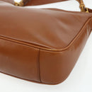 GUCCI Bamboo Hand Bag Leather 2way Brown Gold 001 2113 1638 Auth bs34730-9