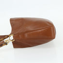 GUCCI Bamboo Hand Bag Leather 2way Brown Gold 001 2113 1638 Auth bs34730-3