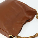 GUCCI Bamboo Hand Bag Leather 2way Brown Gold 001 2113 1638 Auth bs34730-6