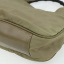 GUCCI Bamboo Shoulder Bag Nylon 2way Khaki Silver 001 1638 Auth bs34731-15