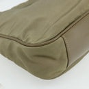 GUCCI Bamboo Shoulder Bag Nylon 2way Khaki Silver 001 1638 Auth bs34731-16