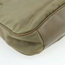GUCCI Bamboo Shoulder Bag Nylon 2way Khaki Silver 001 1638 Auth bs34731-10