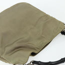 GUCCI Bamboo Shoulder Bag Nylon 2way Khaki Silver 001 1638 Auth bs34731-6