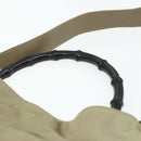 GUCCI Bamboo Shoulder Bag Nylon 2way Khaki Silver 001 1638 Auth bs34731-8