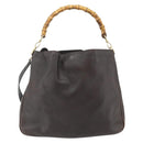 GUCCI Bambus Handtasche Leder 2-Wege Braun Gold 001 2058 1577 0 Auth bs34732-2