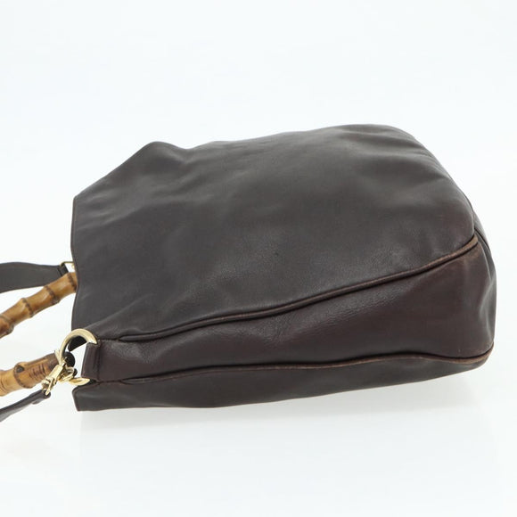 GUCCI Bambus Handtasche Leder 2-Wege Braun Gold 001 2058 1577 0 Auth bs34732