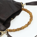 GUCCI Bambus Handtasche Leder 2-Wege Braun Gold 001 2058 1577 0 Auth bs34732-7