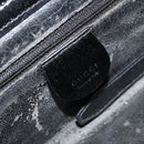 GUCCI Bamboo Vanity Hand Bag Leather Black Silver Auth bs34733-20