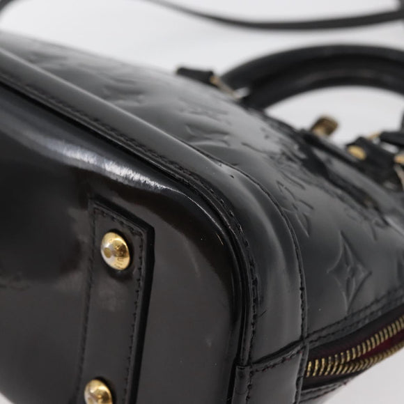 LOUIS VUITTON Monogram Vernis Alma BB Hand Bag Amarante M91678 LV Auth bs34735