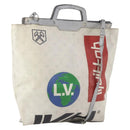 LOUIS VUITTON White Flat Vertical Toe Bag 2way Multicolor M44627 LV Auth bs34737-1