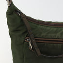 PRADA Umhängetasche Nylon Khaki Silber Auth bs34740-9