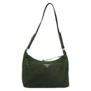 PRADA Umhängetasche Nylon Khaki Silber Auth bs34740-13