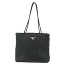 PRADA Tote Bag Nylon Black Silver Auth bs34741-2