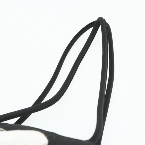 PRADA Tote Bag Nylon Black Silver Auth bs34741