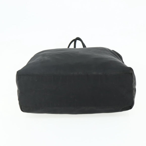 PRADA Tote Bag Nylon Black Silver Auth bs34741