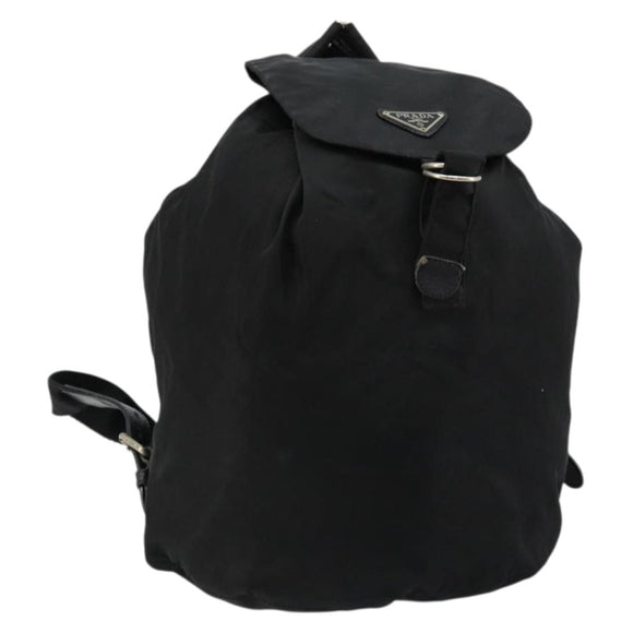 PRADA Backpack Nylon Silver Black Auth bs34742