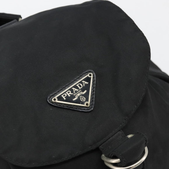 PRADA Backpack Nylon Silver Black Auth bs34742