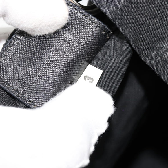 PRADA Backpack Nylon Silver Black Auth bs34742