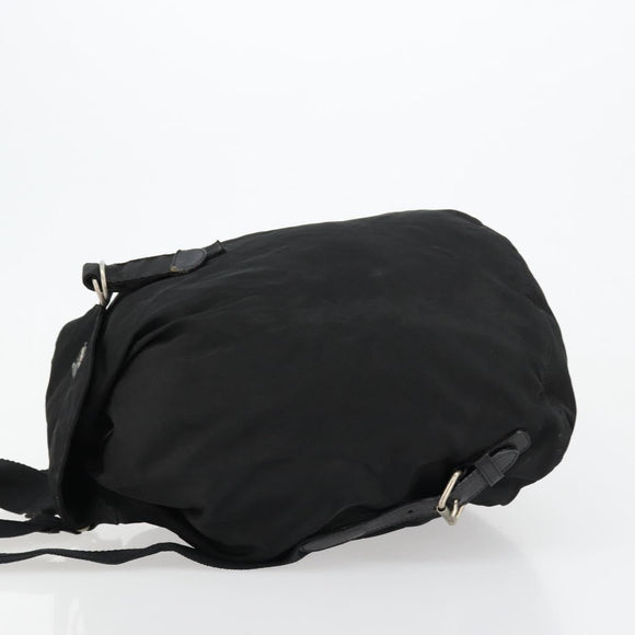PRADA Backpack Nylon Silver Black Auth bs34742