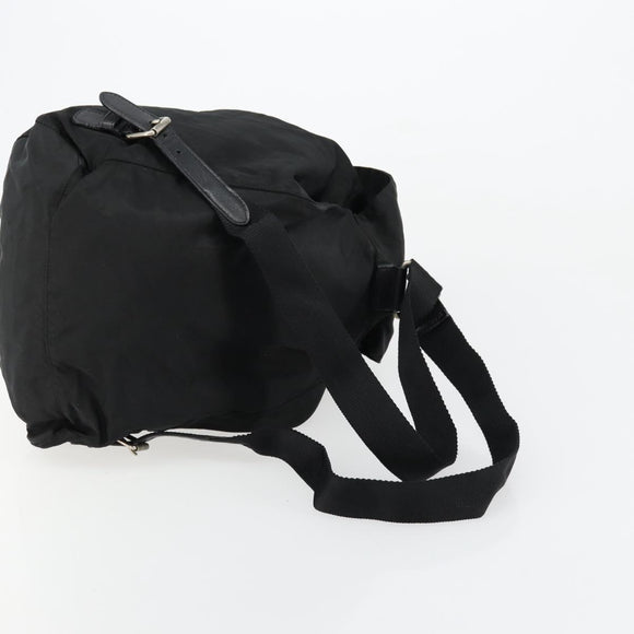 PRADA Backpack Nylon Silver Black Auth bs34742