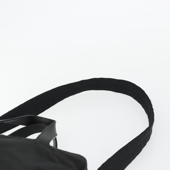 PRADA Hand Bag Nylon 2way Black Silver Auth bs34745