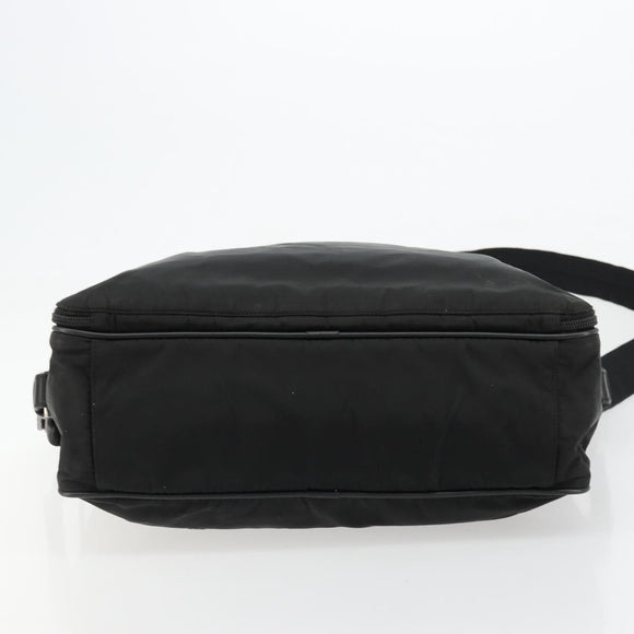PRADA Hand Bag Nylon 2way Black Silver Auth bs34745