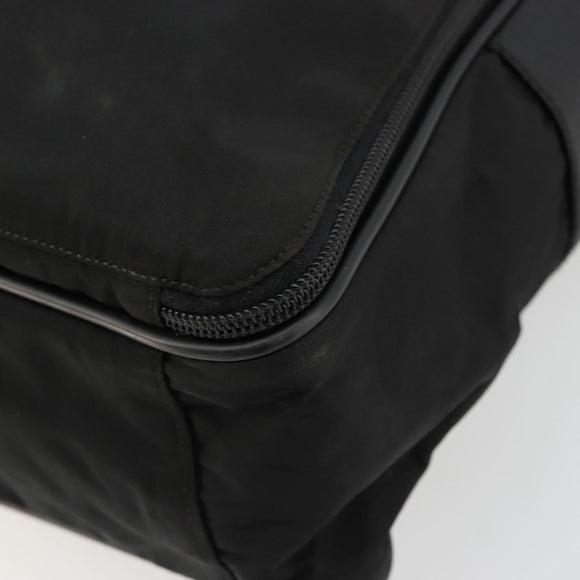 PRADA Hand Bag Nylon 2way Black Silver Auth bs34745