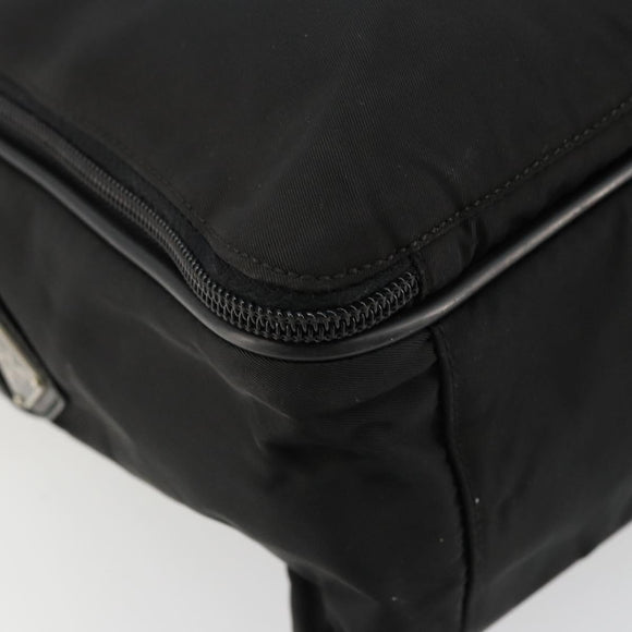 PRADA Hand Bag Nylon 2way Black Silver Auth bs34745