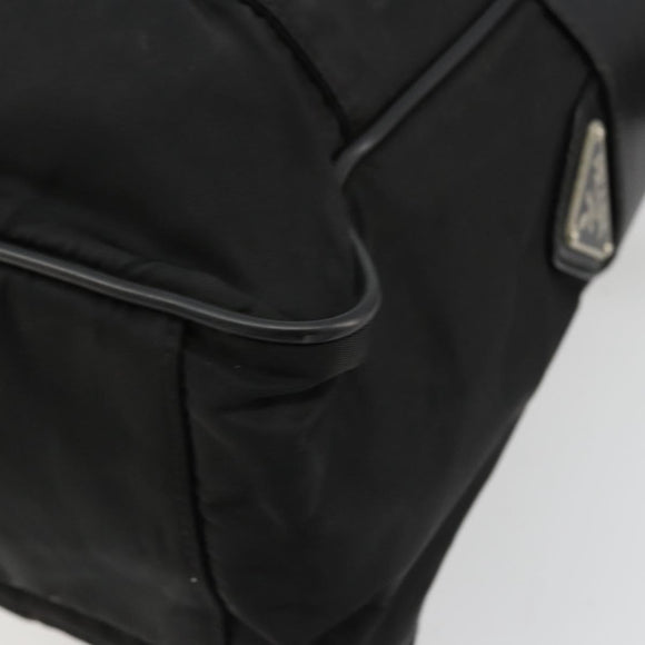PRADA Hand Bag Nylon 2way Black Silver Auth bs34745