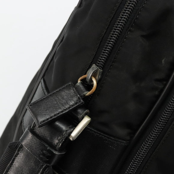 PRADA Hand Bag Nylon 2way Black Silver Auth bs34745