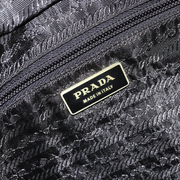 PRADA Hand Bag Nylon 2way Black Silver Auth bs34745