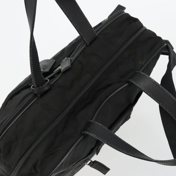 PRADA Hand Bag Nylon 2way Black Silver Auth bs34745